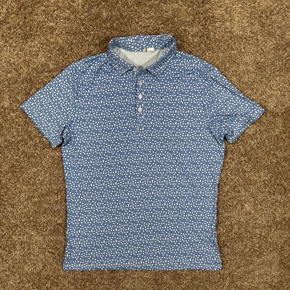 State & Liberty The Beckham Men Athletic Fit Golf Polo Shirt Stretch Medium